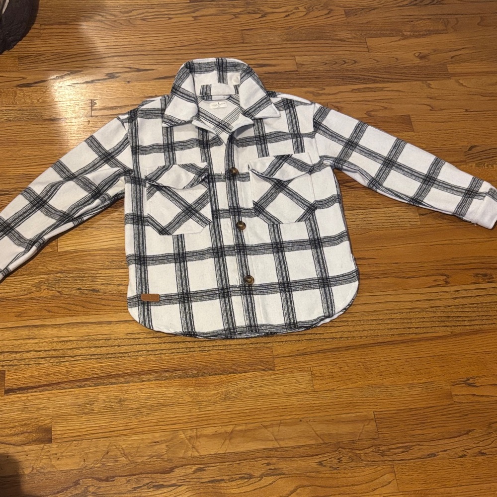 Simply Southern Kids Plaid Shirt in Black and White